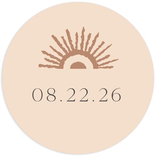 Rattan Sunshine Wedding Stickers - Barely Peach