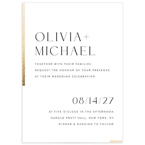 Bar Accent Wedding Invitations - Pure White