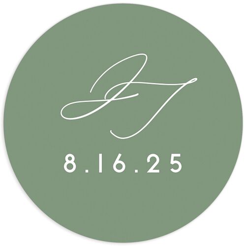 Botanical Frame Wedding Stickers - Hunter Green