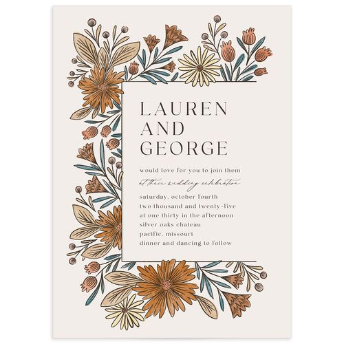 Timeless Wildflowers Wedding Invitations - Terracotta