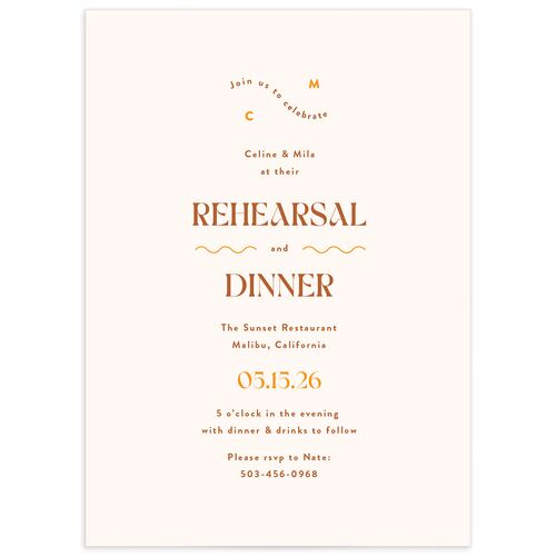 Eclectic Wave Rehearsal Dinner Invitations - Terracotta