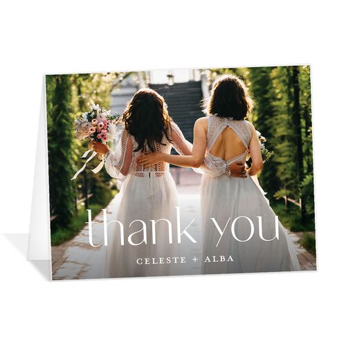 Vertical Vow Thank You Cards - Pure White
