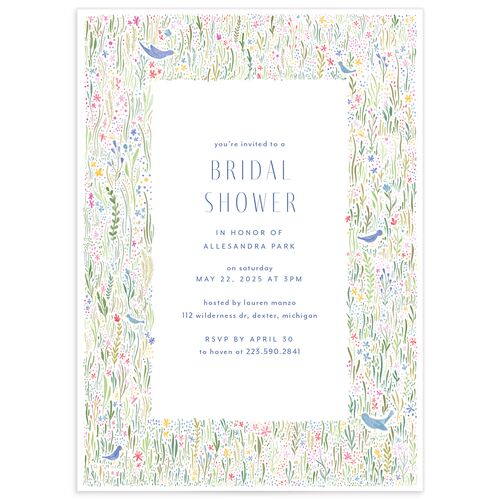 Cottage Wildflowers Bridal Shower Invitations - Maritime