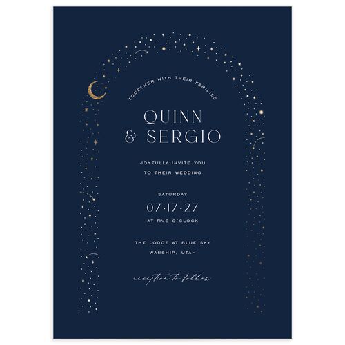 Celestial Arch Wedding Invitations - Navy