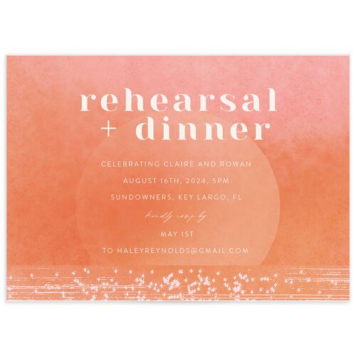 Sparkling Tropics Rehearsal Dinner Invitations - Peach Pink