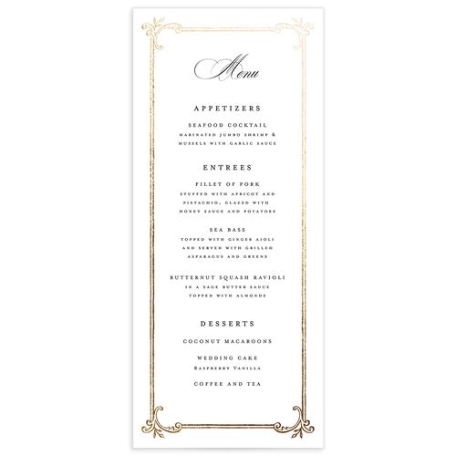 Opulences Menus by Vera Wang - Pure White