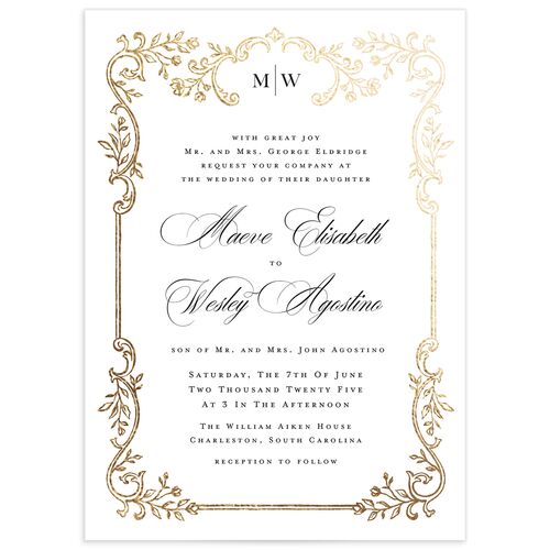 Opulences Wedding Invitations by Vera Wang - Pure White
