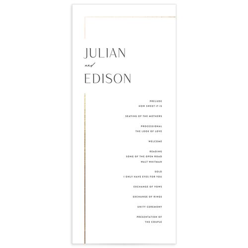 Modern Minimalist Wedding Programs by Vera Wang - Pure White