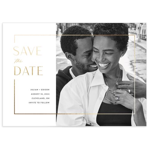 Modern Minimalist Save The Date Cards by Vera Wang - Pure White