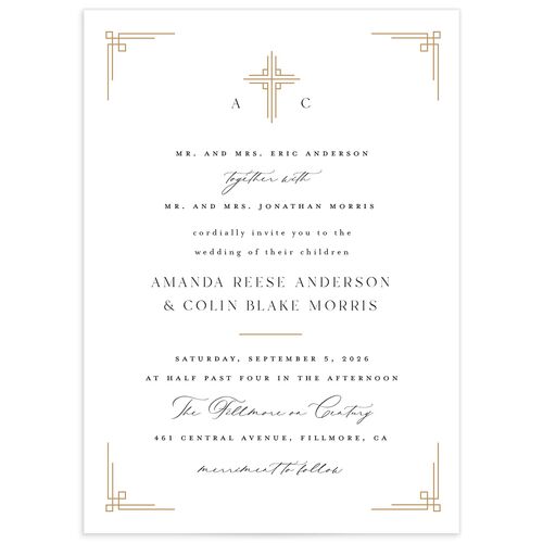 Church Cross Wedding Invitations - Pure White