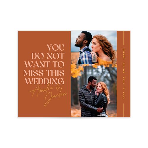 Wedding Of The Century Save the Date Petite Cards - Burnt Orange