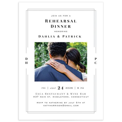 Framed Photo Rehearsal Dinner Invitations - Pure White