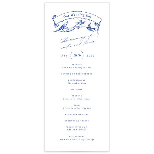 Vintage Toile Wedding Programs - Sapphire