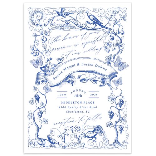 Vintage Toile Wedding Invitations - Sapphire