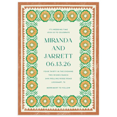 Boho Frame Wedding Invitations - Ultramarine