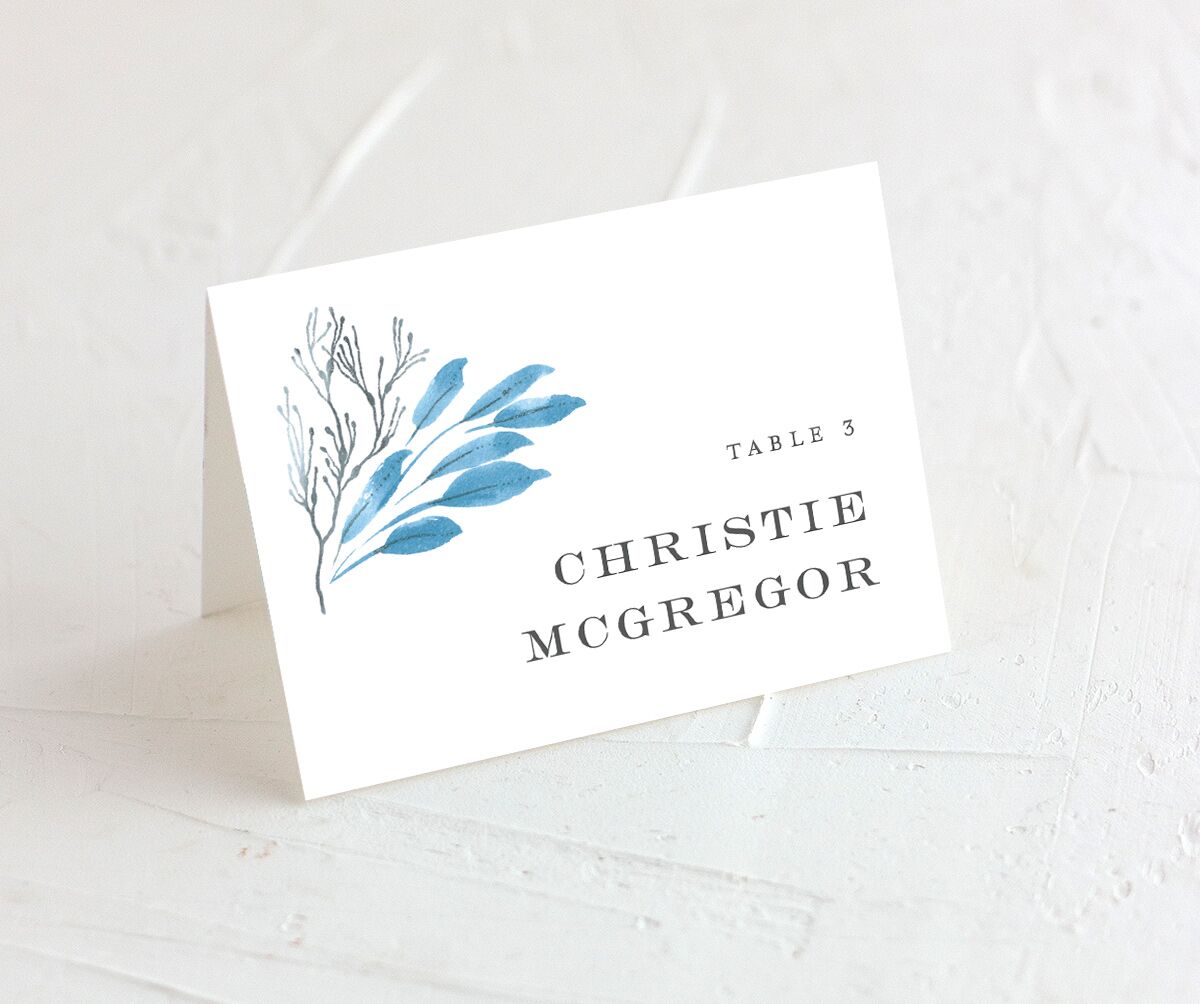Classic Coastal Place Cards front in French Blue