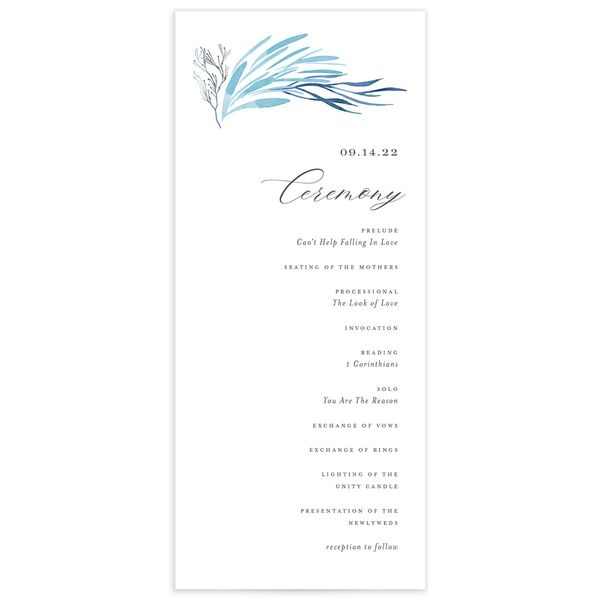 Classic Coastal Wedding Programs front in French Blue