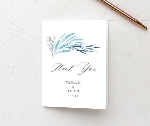 Classic Coastal Thank You Cards front in French Blue