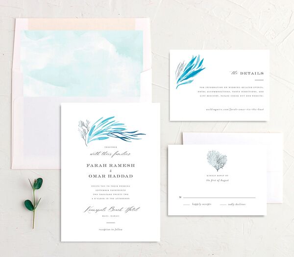 Classic Coastal Wedding Invitations suite in French Blue