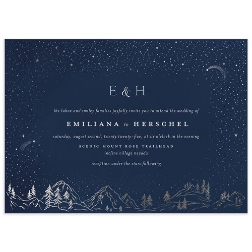 Mountain Sky Wedding Invitations - Navy