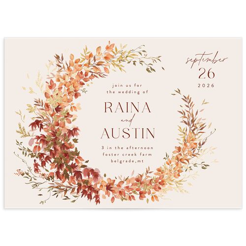 Harvest Crescent Wedding Invitations - Champagne