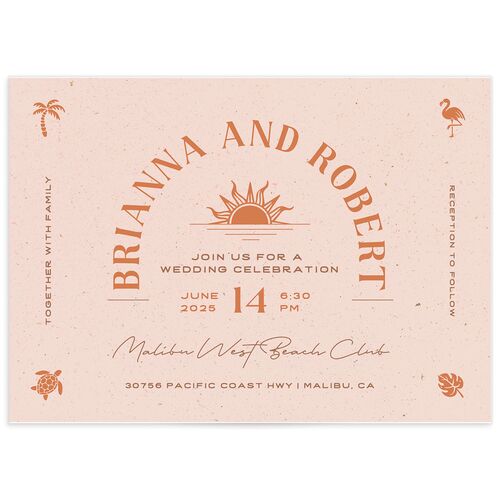 Beach Party Wedding Invitations - Pink Cotton