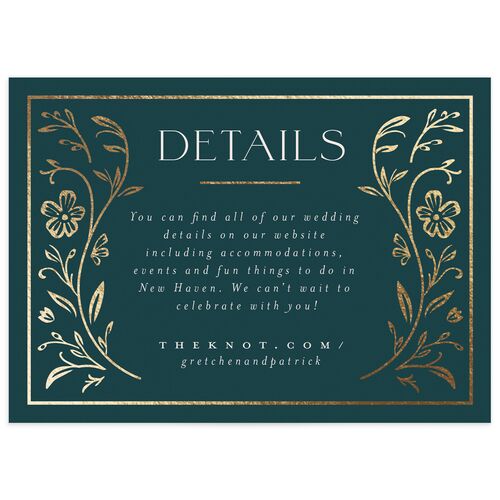 Storybook Filigree Wedding Enclosure Cards - Dark Night