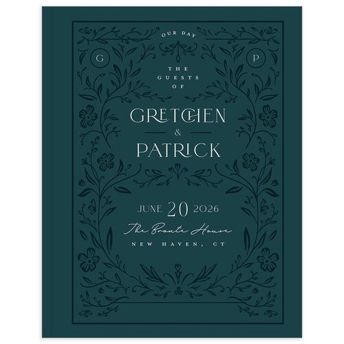 Storybook Filigree Wedding Guest Book - Dark Night