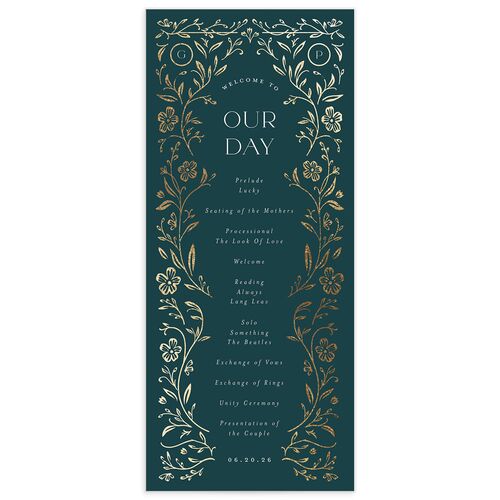 Storybook Filigree Wedding Programs - Dark Night
