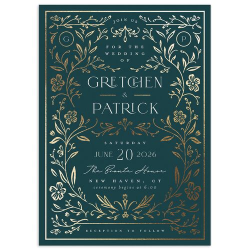 Storybook Filigree Wedding Invitations - Dark Night