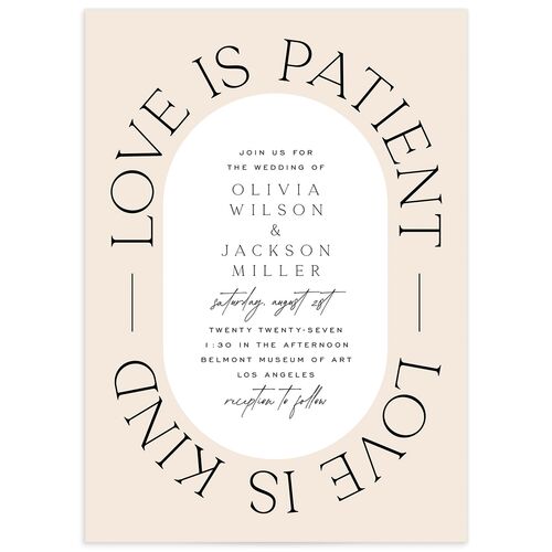 Love Is Patient Wedding Invitations - Linen