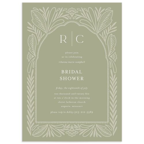 Ornate Arch Bridal Shower Invitations - Thyme