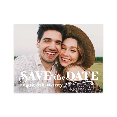 Retro Bloom Save the Date Petite Cards - Peach Pink