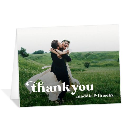 Retro Bloom Thank You Cards - Peach Pink