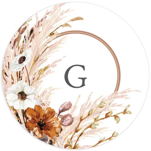 Bohemian Hoop Wedding Stickers - Camel