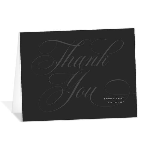 Elegant Monogram Thank You Cards - Licorice