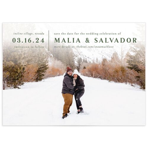 Etched Mountains Save The Date Cards - Hunter Green