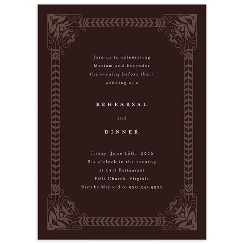 Medieval Elegance Rehearsal Dinner Invitations - Regency