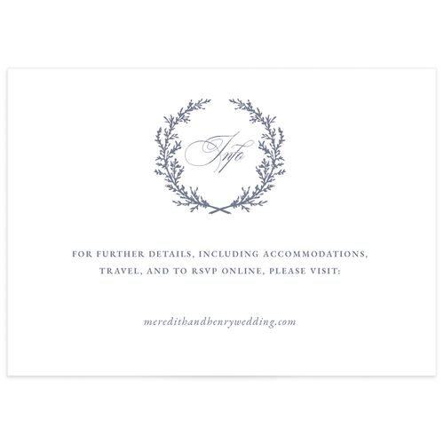 Monogram Branches Wedding Enclosure Cards - Regency Blue