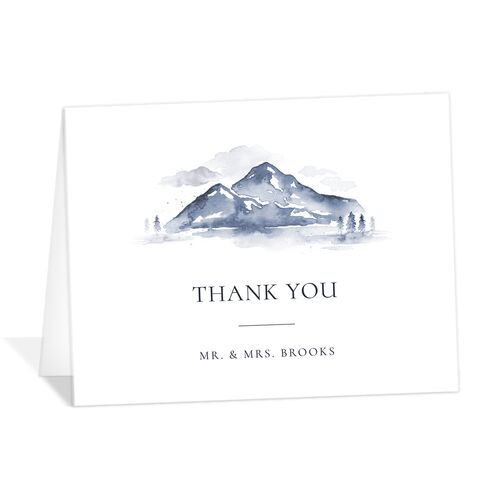 Watercolor Mountains Thank You Cards - Regency Blue