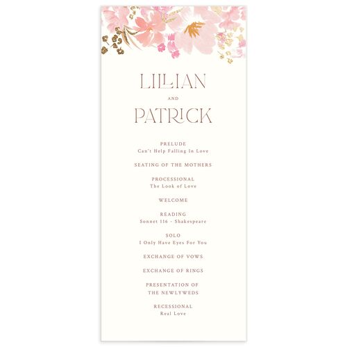 Blooming Frame Wedding Programs - Pink Cotton