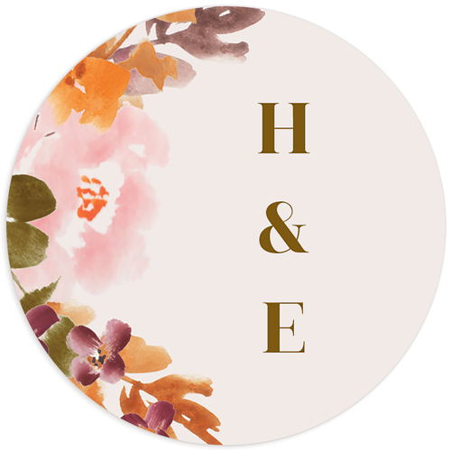 Fall Garland Wedding Stickers - Peony