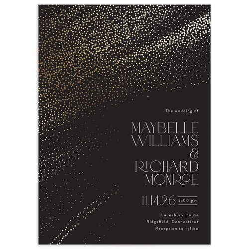 Sweeping Sparkles Wedding Invitations - Licorice
