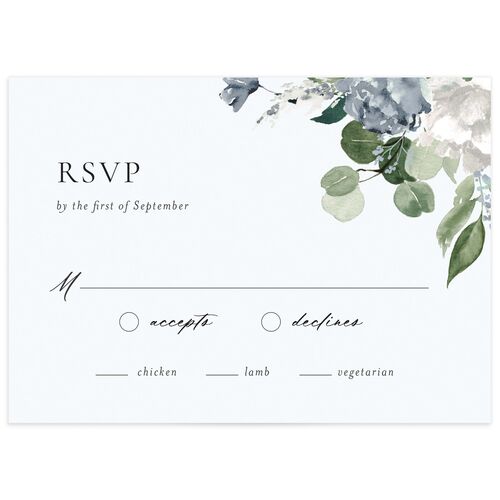 Timeless Bouquet Wedding Response Cards - Dusty Blue