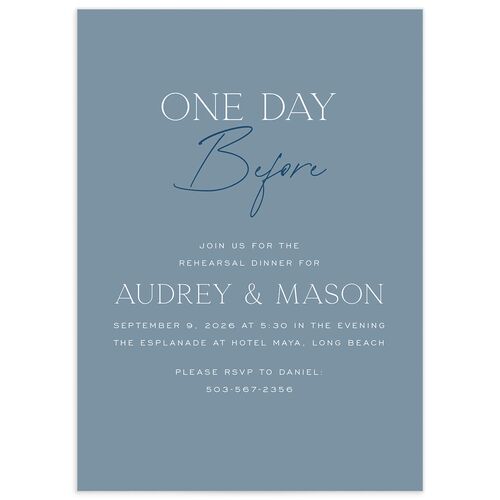 No Big Deal Rehearsal Dinner Invitations - Dusty Blue