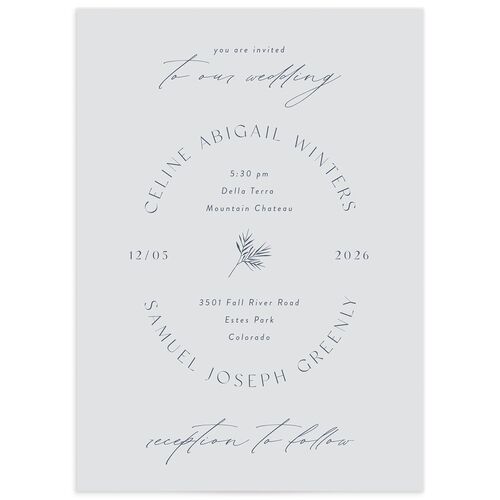 Subtle Sprig Wedding Invitations - Midnight Navy