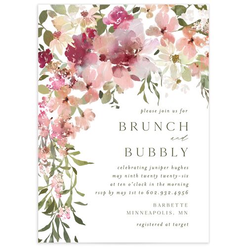 Garden Arch Bridal Shower Invitations - Candy Pink