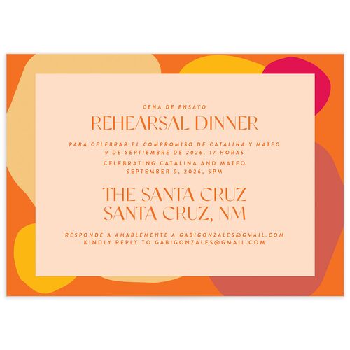 Santa Cruz Rehearsal Dinner Invitations - Tangerine