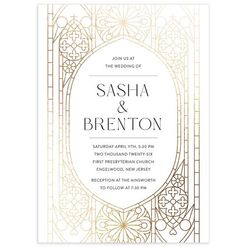 Chapel Arch Wedding Invitations - Pure White