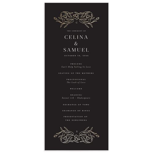 Floral Opulence Wedding Programs - Champagne
